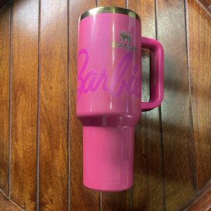 كوب حراري بتصميم لطيف بلون فوشيا مع الذهبي