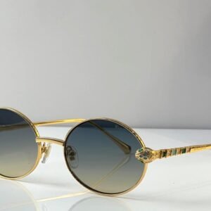 نظارة شمسية BVLGARI بولغري – دائرية بالذهبي